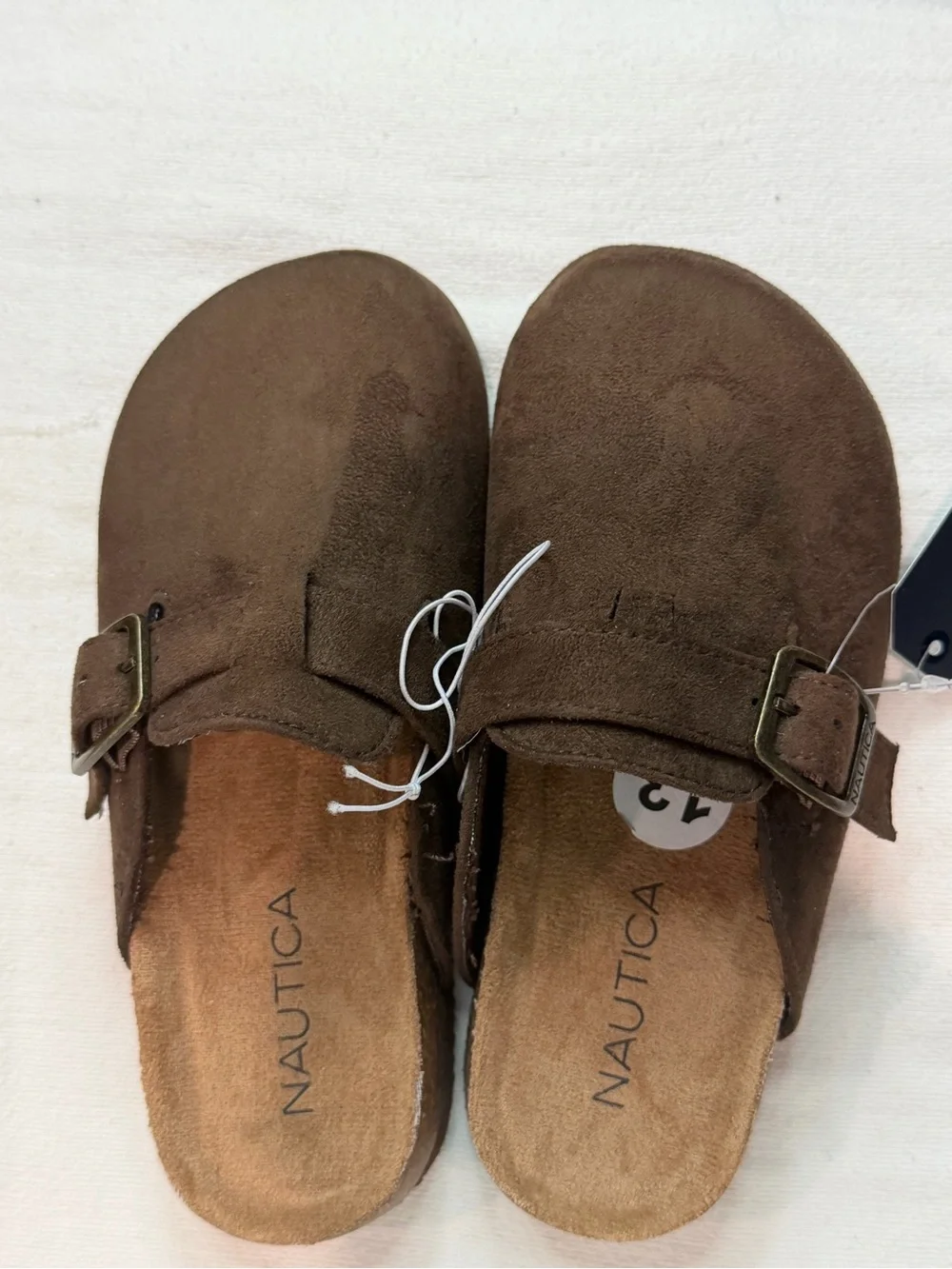 Nautica Brown Suede Slip-On Clog Slippers